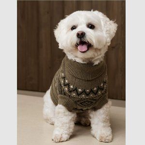 Banana Republic Dog Sweater Sz Large Niall Fair Isle Camo